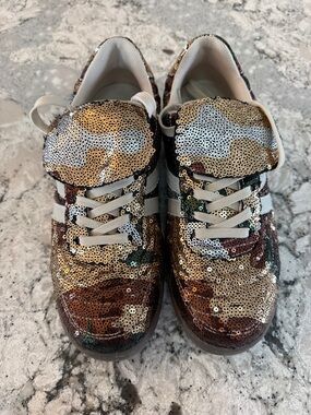 Steve Madden Madrid Sequin Camouflage Sneakers - Metallic Multi Color 9
